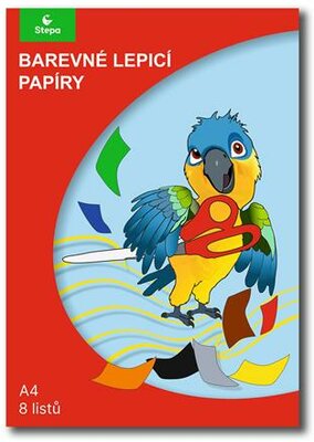 Színes papír, A4 , öntapadó, 8 lap, STEPA, vegyes színek, (8 lap)