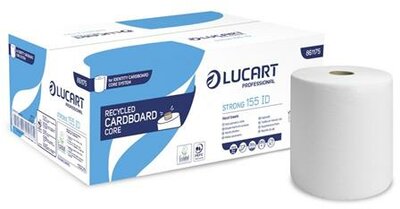 Kéztörlő, tekercses, 2 rétegű, LUCART "Strong 155 ID", hófehér, (6 tek)
