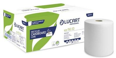Kéztörlő, tekercses, 2 rétegű, LUCART, "Eco 150 ID", fehér, (6 tek)