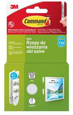 Képakasztó csík, tépőzáras, 4 pár, 3M SCOTCH "Command™", (4 pár)