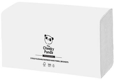 Kéztörlő, bambusz, Z hajtogatott, 2 rétegű, 200 lap, 21,8x22,4 cm, CHEEKY PANDA, fehér, (15 csom)