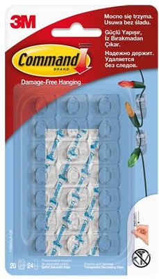 Mini műanyag akasztó, 20 db, 3M SCOTCH "Command™", (20 db)