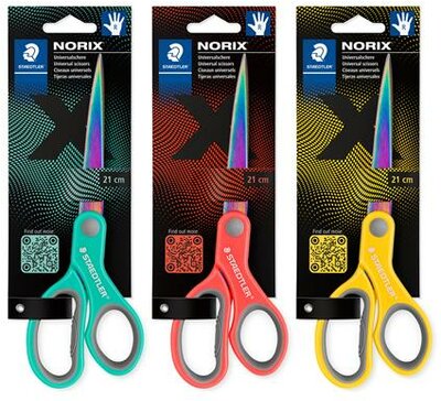 Olló, általános, 21 cm, STAEDTLER "Norix® 965", vegyes színek