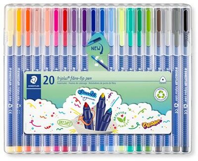 Filctoll készlet, 1 mm, STAEDTLER "Triplus 323", 20 különböző szín, (20 db)