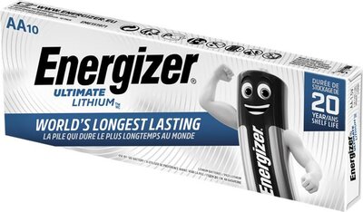 Elem, AA ceruza, 10 db, lítium, ENERGIZER "Ultimate Lithium", (10 db)