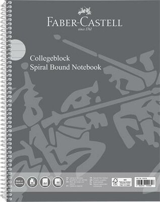 Spirálfüzet, A4, vonalas, 80 lap, perforált, lyukasztott, FABER-CASTELL
