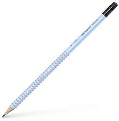 Grafitceruza radírral, B, háromszögletű, FABER-CASTELL "Grip 2001", égkék