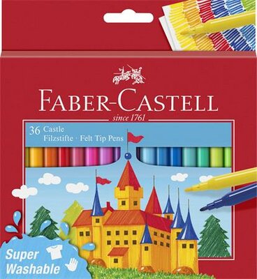 Filctoll készlet, FABER-CASTELL, 36 különböző szín "Castle", (36 db)