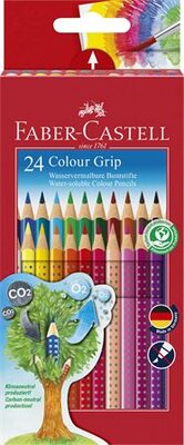 Színes ceruza készlet, háromszögletű, FABER-CASTELL "Grip 2001", 24 különböző szín, (24 db)