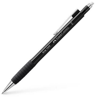Nyomósirón, 0,5 mm, FABER-CASTELL "Grip 1345", fekete