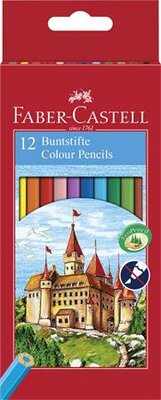 Színes ceruza készlet, hatszögletű, FABER-CASTELL "Classic", 12 különböző szín, (12 db)