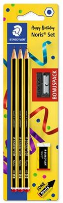 Grafitceruza, HB, hatszögletű, hegyezővel és radírral, STAEDTLER "Noris", (5 db)