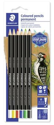 Jelölőceruza készlet, mindenre író, vízálló, STAEDTLER "Lumocolor® permanent glasochrom 108 20", 6 különböző szín, (6 db)