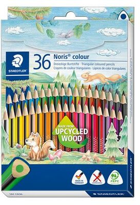 Színes ceruza készlet, háromszögletű, STAEDTLER "Noris Colour 187", 36 különböző szín, (36 db)