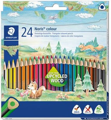 Színes ceruza készlet, háromszögletű, STAEDTLER "Noris Colour 187", 24 különböző szín, (24 db)