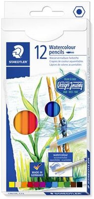 Akvarell ceruza készlet, hatszögletű, STAEDTLER® "146 10C", 12 különböző szín, (12 db)