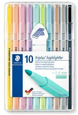 Szövegkiemelő készlet, 1-4 mm, STAEDTLER "362 C", 10 különböző szín, (10 db)