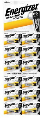 Elem, AAA mikro, 12 db, egyesével téphető, ENERGIZER "Alkaline Power Kartella", (12 db)