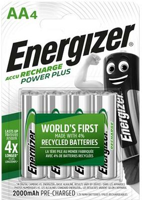 Tölthető elem, AA ceruza, 4x2000 mAh, ENERGIZER "Power Plus", (4 db)
