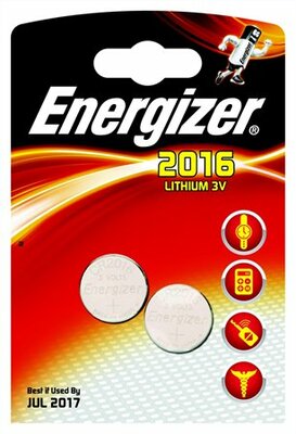 Gombelem, CR2016, 2 db, ENERGIZER, (2 db)