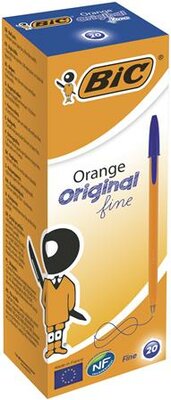Golyóstoll, 0,3 mm, kupakos, BIC "Orange Original Fine", kék, (20 db)