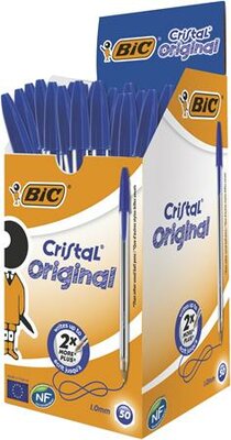 Golyóstoll, 0,32mm, kupakos, BIC "Cristal Original", kék, (50 db)