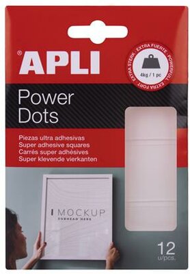 Ragasztó négyzetek, extra erős, 12 db/csomag, kétoldalas, APLI, (12 db)