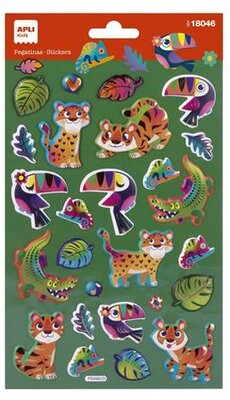 Matrica, fémes hatású, APLI Kids "Stickers", dzsungel