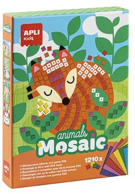 Mozaikos képkészítő készlet, APLI Kids "Animals Mosaic", erdei állatok