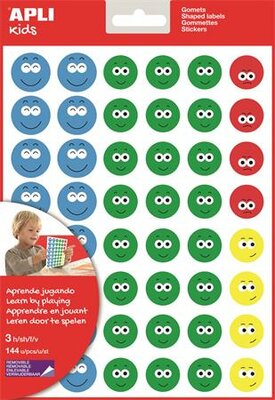 Matrica, emoji, APLI Kids "Stickers", boldog arcok, (3 ív)