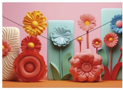 Irattartó tasak, A4 PP, patentos, 180 mikron, PANTA PLAST "Modern Flowers"