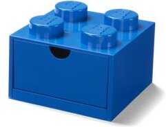 Tárolódoboz íróasztalra, fiókos, LEGO "Brick 2x2", kék