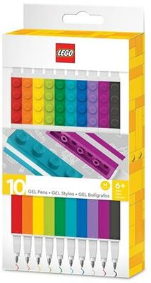 Zseléstoll készlet, 0,7 mm, kupakos, LEGO, 10 különböző szín, (10 db)