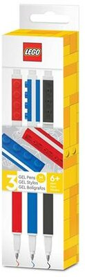 Zseléstoll készlet, 0,7 mm, kupakos, LEGO, 3 különböző szín, (3 db)