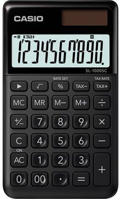 Zsebszámológép, 10 számjegy, CASIO "SL 1000", fekete