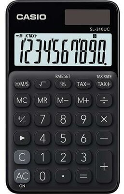 Zsebszámológép, 10 számjegy, CASIO "SL 310", fekete