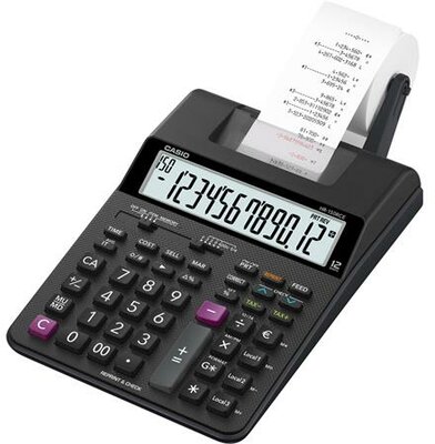 Számológép, szalagos, 12 számjegy, 2 színű nyomtató, CASIO "HR-150RCE"