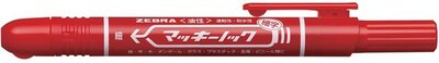 Alkoholos marker, 1,3 mm, nyomógombos, ZEBRA "Mckie Retractable", piros