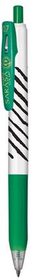 Zseléstoll, 0,33 mm, nyomógombos, csíkos test, ZEBRA "Sarasa Clip", zöld