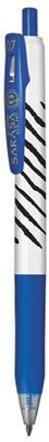 Zseléstoll, 0,33 mm, nyomógombos, csíkos test, ZEBRA "Sarasa Clip", kék