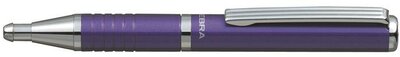 Golyóstoll, 0,24 mm, teleszkópos, metállila tolltest, ZEBRA "SL-F1", kék