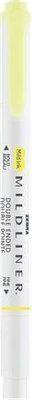 Szövegkiemelő, 1,0/3,5 mm, kétvégű, ZEBRA "Mildliner Fluorescent", sárga