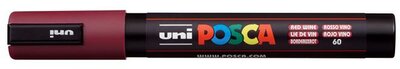 Dekormarker, 1,8-2,5 mm, UNI "Posca PC-5M", vörösbor
