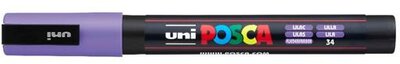 Dekormarker, 0,9-1,3 mm, UNI "Posca PC-3M", halványlila