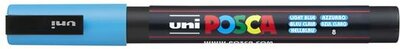 Dekormarker, 0,9-1,3 mm, UNI "Posca PC-3M", világoskék