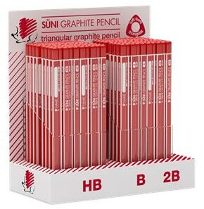 Grafitceruza display, HB, B, 2B, háromszögletű, ICO "Süni", (184 db)