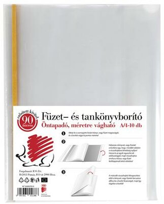 Könyvborító, A4, 90 mikron, víztiszta, öntapadó csíkkal, ICO "Süni", (10 db)