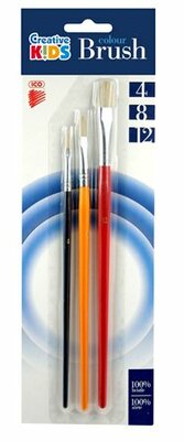 Ecsetkészlet, lapos, no. 4-8-12, fa, ICO, (3 db)