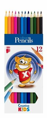 Színes ceruza készlet, hatszögletű, ICO "Creative Kids", 12 különböző szín, (12 db)