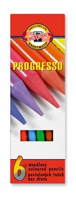 Színes ceruza készlet, henger alakú, famentes, KOH-I-NOOR "Progresso 8755/6", 6 különböző szín, (6 db)